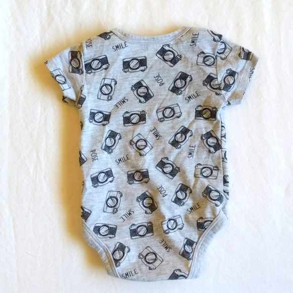 petit lem camera print short sleeve bodysuit diaper shirt 6 months baby unisex - Picture 6 of 6